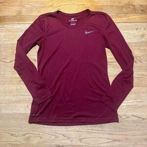 Nike Burgundy Long Sleeve Top